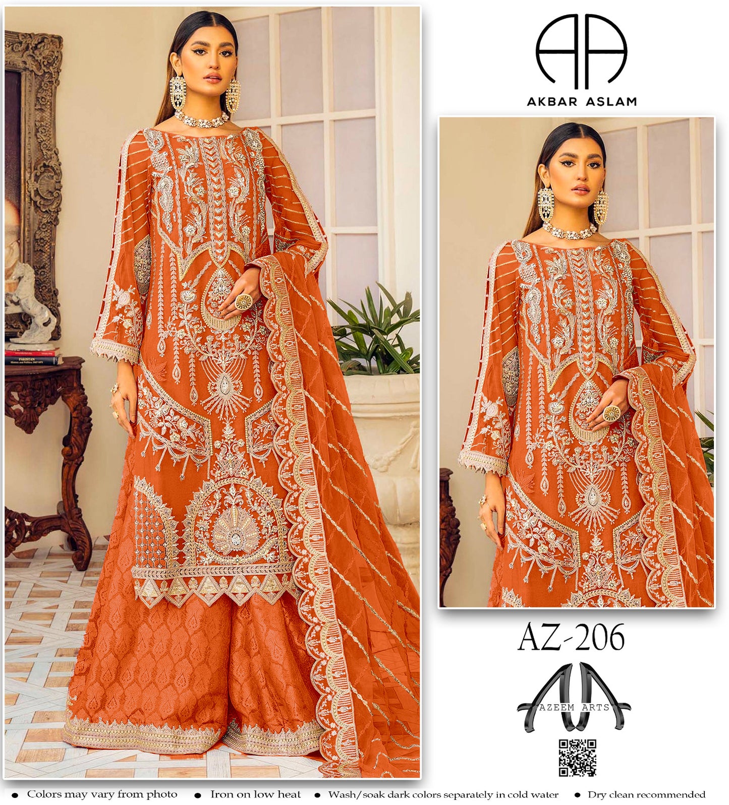 AKBAR ASLAM Festive Wear Organza 206