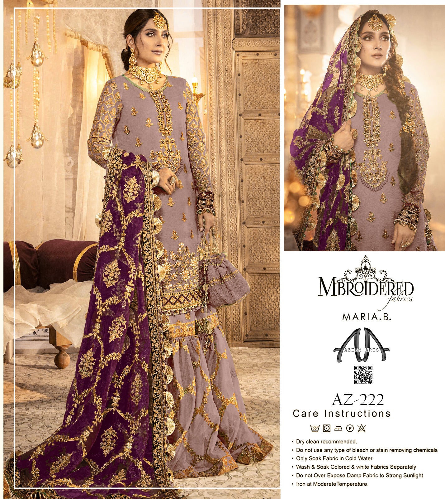 MARIA.B Festive Wear Contrast dupatta  Organza 222