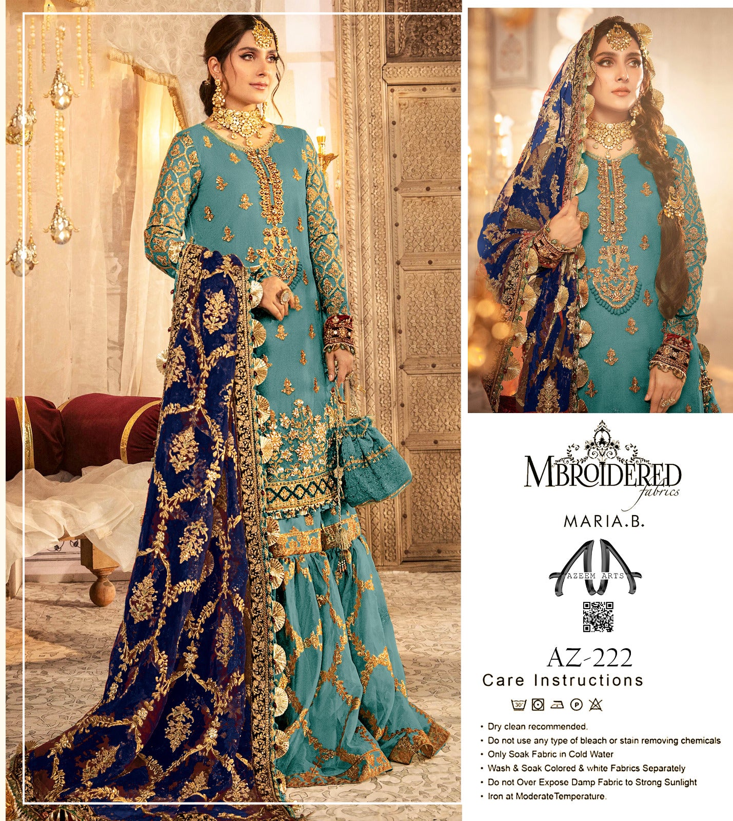 MARIA.B Festive Wear Contrast dupatta  Organza 222