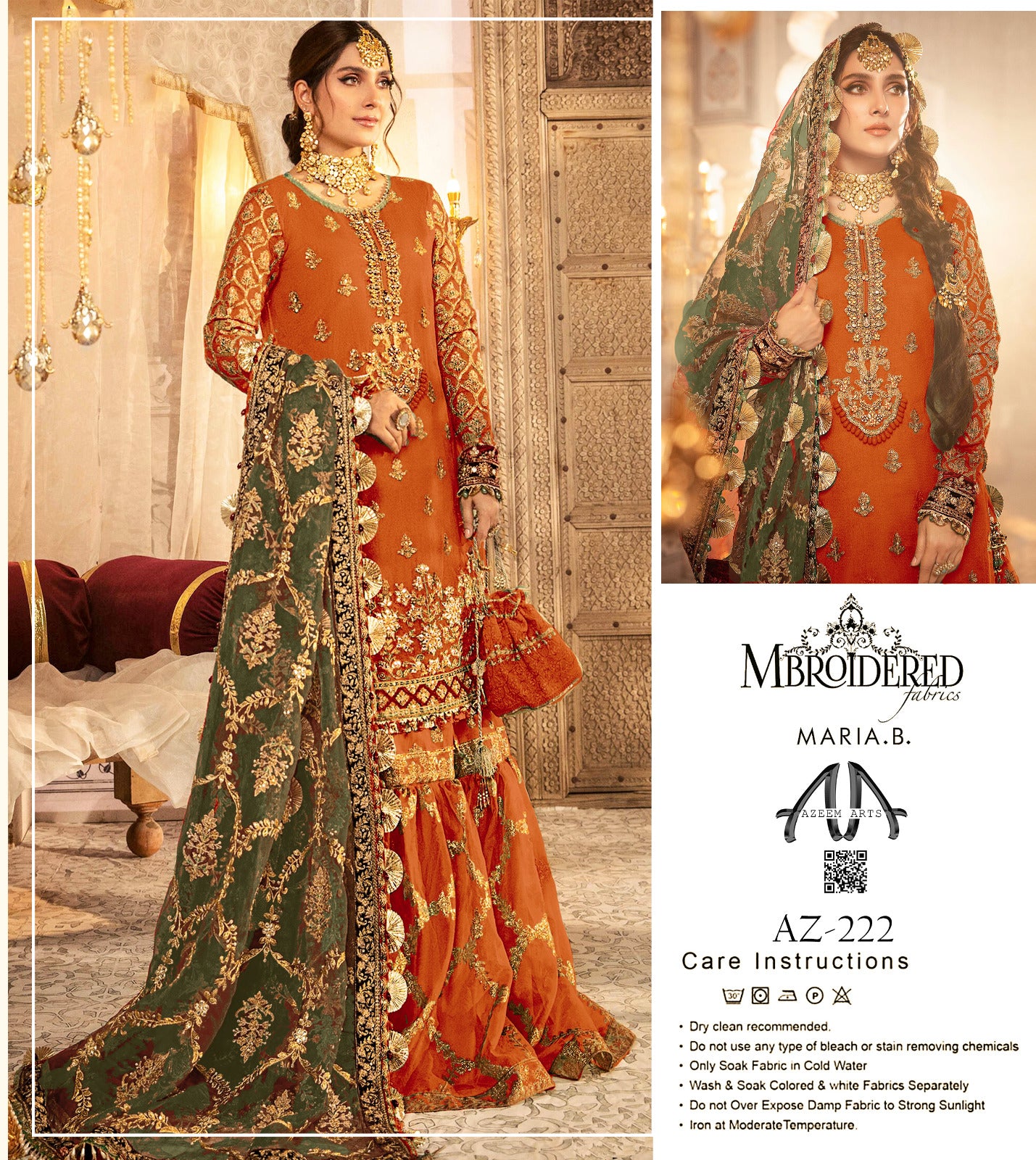 MARIA.B Festive Wear Contrast dupatta  Organza 222