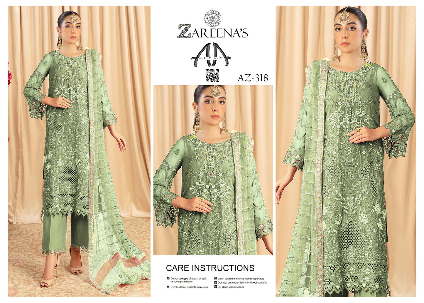 Zareenas Chiffon Contrast Dupatta Festive Wear 318