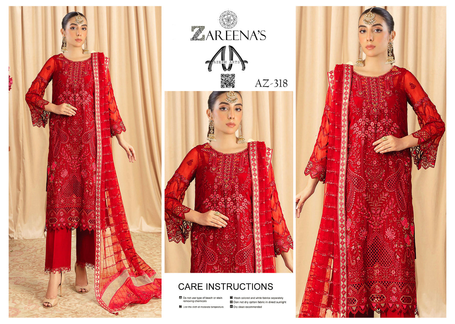 Zareenas Chiffon Contrast Dupatta Festive Wear 318