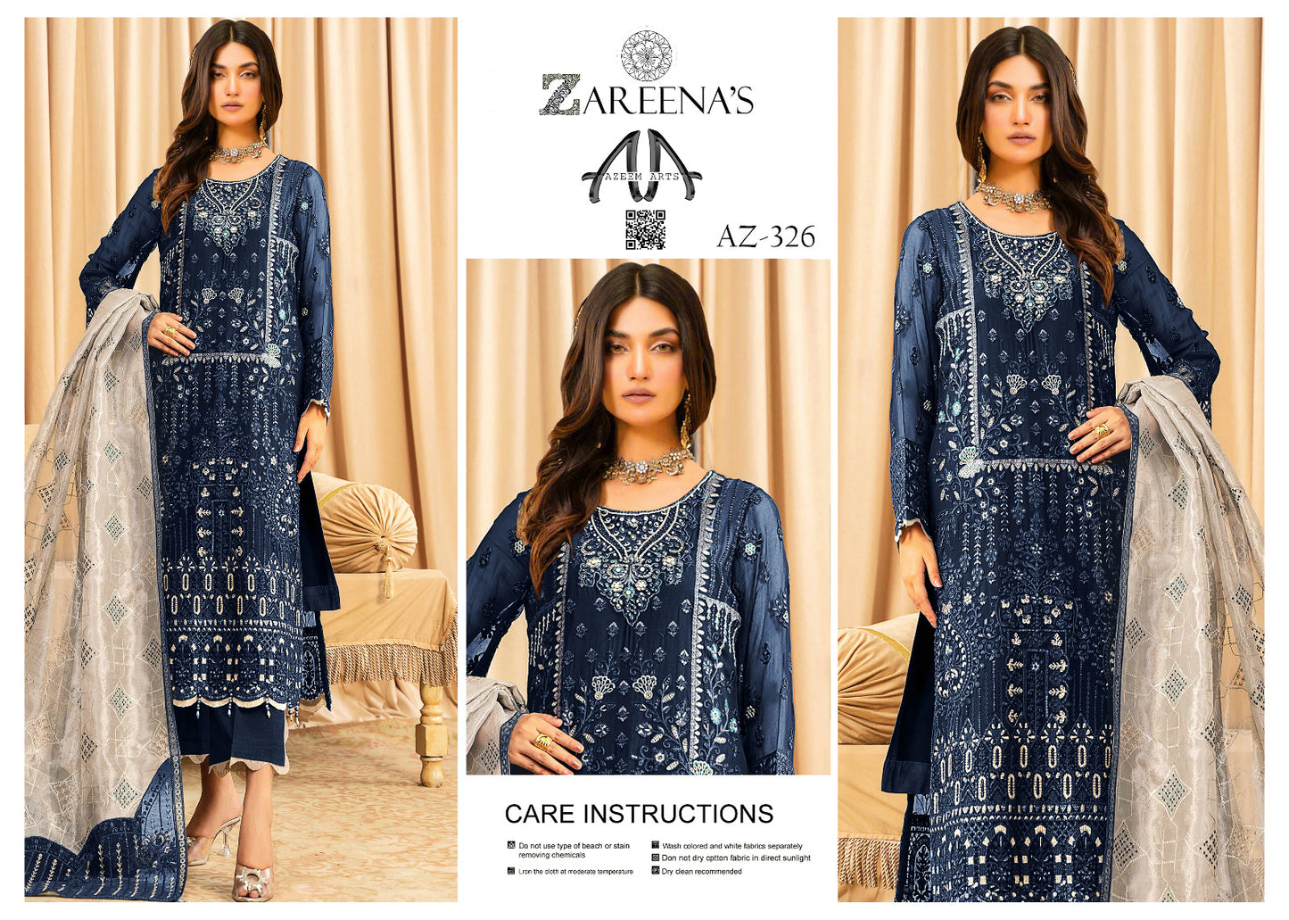 Zareenas Chiffon Festive wear 326