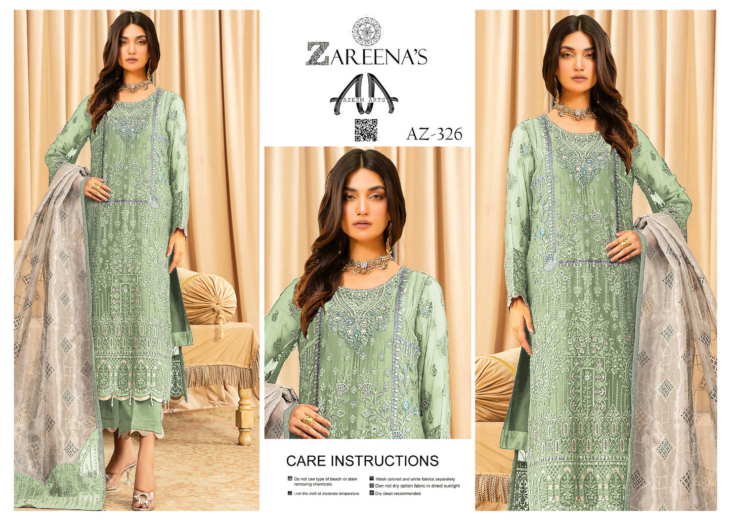 Zareenas Chiffon Festive wear 326