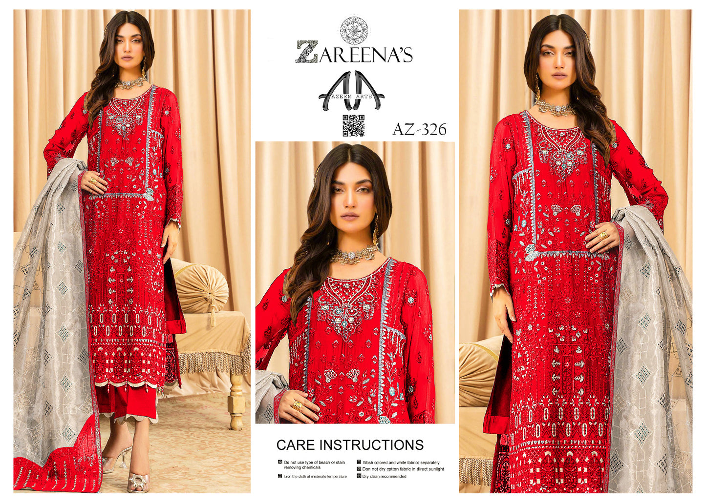 Zareenas Chiffon Festive wear 326