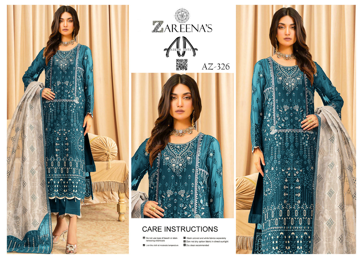 Zareenas Chiffon Festive wear 326